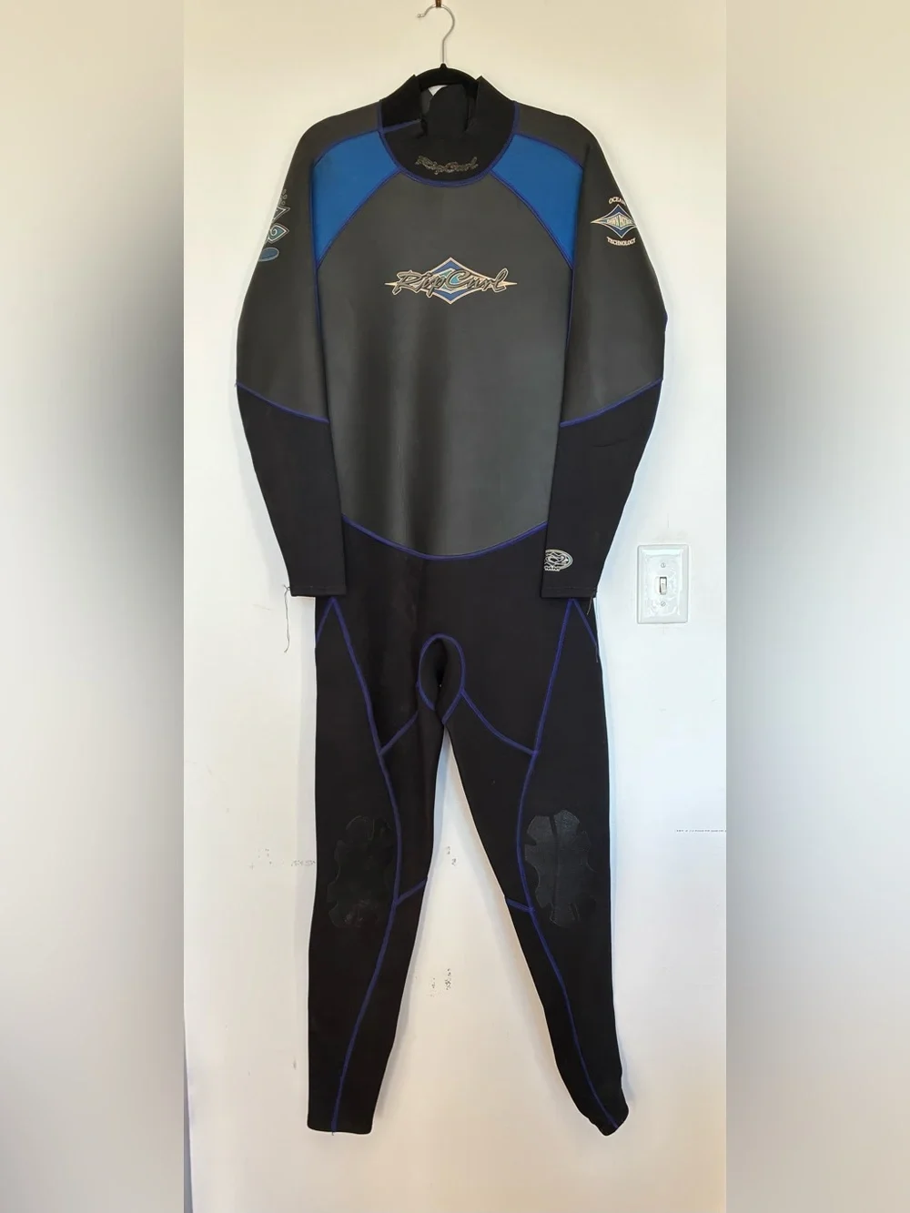 Rip Curl Men's Black & Blue Full Wetsuit 3/2 size XXL Surf Dive suit